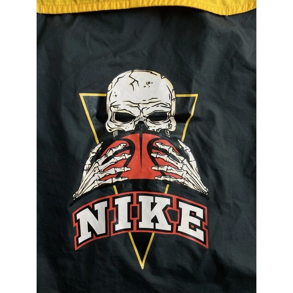 Nike Basketball Frenzy Skull Full Zip Hooded Boys Windbreaker Jacket Black Large